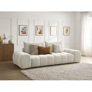 Comparateur de prix : Bobochic canapé droit fixe 3 places everest tissu texturé beige EVEREST