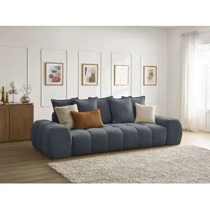 Canapé droit convertible coffre EVEREST tissu texturé Bobochic pas cher