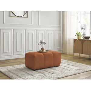 Bobochic pouf roxelane tissu bouclette orange ROXELANE