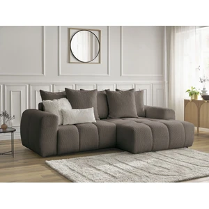 Canapé d'angle convertible coffre ROXELANE tissu bouclette Bobochic pas cher