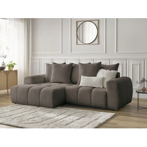 Canapé d'angle convertible coffre ROXELANE tissu bouclette Bobochic pas cher
