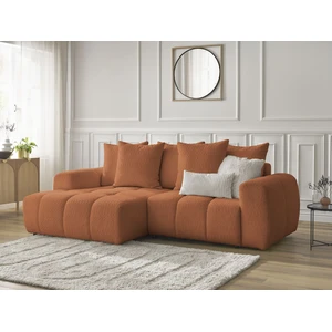 Canapé d'angle convertible coffre ROXELANE tissu bouclette Bobochic pas cher
