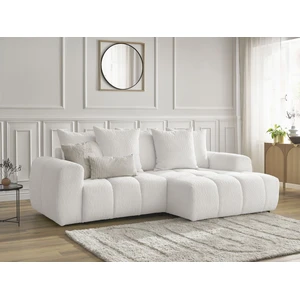 Canapé d'angle convertible coffre ROXELANE tissu bouclette Bobochic pas cher