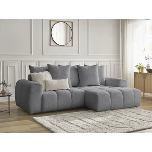 Canapé d'angle convertible coffre ROXELANE tissu bouclette Bobochic pas cher