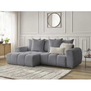 Canapé d'angle convertible coffre ROXELANE tissu bouclette Bobochic pas cher