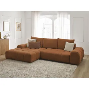 Canapé d'angle convertible coffre EVEREST tissu chiné Bobochic pas cher