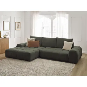 Canapé d'angle convertible coffre EVEREST tissu chiné Bobochic pas cher