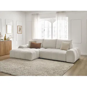 Canapé d'angle convertible coffre EVEREST tissu texturé Bobochic pas cher