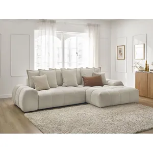 Canapé d'angle convertible coffre EVEREST tissu texturé Bobochic pas cher