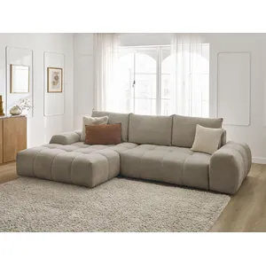 Canapé d'angle convertible coffre EVEREST tissu chiné Bobochic pas cher