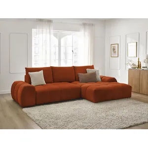 Canapé d'angle convertible coffre EVEREST tissu texturé Bobochic pas cher
