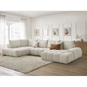 Comparateur de prix : Bobochic canapé panoramique convertible coffre everest tissu texturé beige angle droit EVEREST