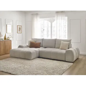 Canapé d'angle convertible coffre EVEREST tissu texturé Bobochic pas cher