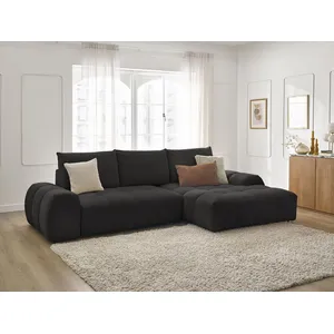 Canapé d'angle convertible coffre EVEREST tissu texturé Bobochic pas cher