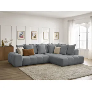 Canapé d'angle L convertible coffre EVEREST tissu chiné Bobochic pas cher