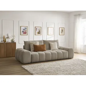 Bobochic canapé droit convertible coffre everest tissu chiné taupe EVEREST pas cher