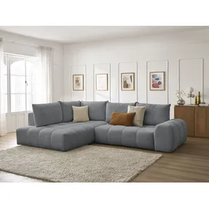 Canapé d'angle L convertible coffre EVEREST tissu chiné Bobochic pas cher