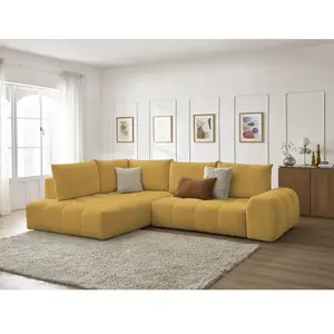 Canapé d'angle L convertible coffre EVEREST tissu chiné Bobochic pas cher
