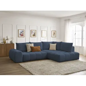 Canapé d'angle L convertible coffre EVEREST tissu chiné Bobochic pas cher