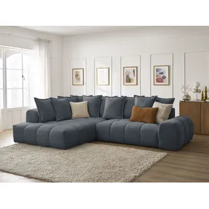 Canapé d'angle L convertible coffre EVEREST tissu texturé Bobochic pas cher