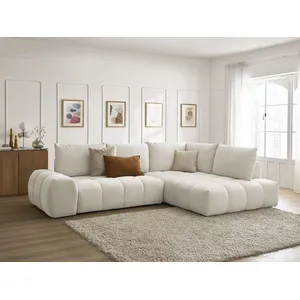 Canapé d'angle L convertible coffre EVEREST tissu texturé Bobochic pas cher