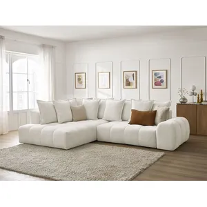 Canapé d'angle L convertible coffre EVEREST tissu chiné Bobochic