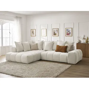 Canapé d'angle L convertible coffre EVEREST tissu texturé Bobochic pas cher