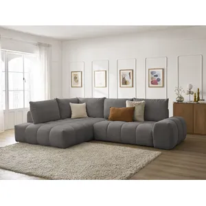Canapé d'angle L convertible coffre EVEREST tissu texturé Bobochic pas cher