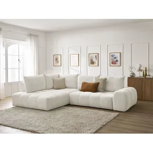 Canapé d'angle L convertible coffre EVEREST tissu chiné Bobochic pas cher