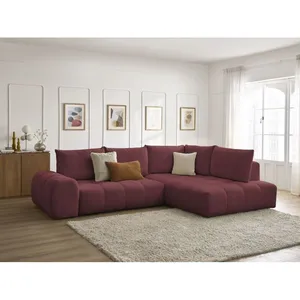 Canapé d'angle L convertible coffre EVEREST tissu chiné Bobochic pas cher