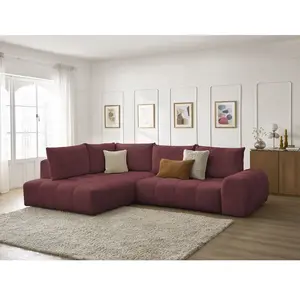 Canapé d'angle L convertible coffre EVEREST tissu chiné Bobochic pas cher