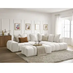 Comparateur de prix : Canapé d'angle L convertible coffre EVEREST tissu texturé avec pouf Bobochic