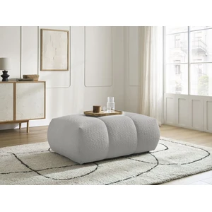 Bobochic pouf fuji tissu bouclette gris clair FUJI