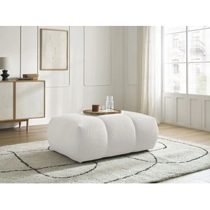 Bobochic pouf fuji tissu bouclette blanc FUJIVendu parbobochic-paris