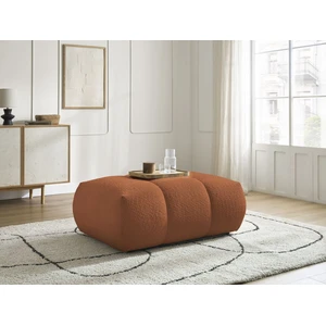 Bobochic pouf fuji tissu bouclette orange FUJI