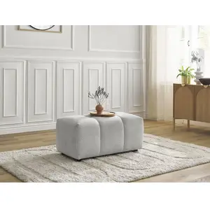 Bobochic pouf roxelane tissu chiné gris clair ROXELANEVendu parbobochic-paris