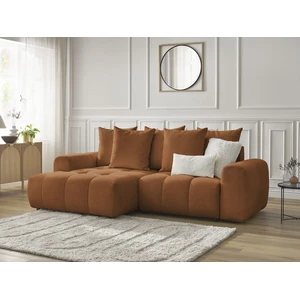 Canapé d'angle convertible coffre ROXELANE tissu chiné Bobochic pas cher