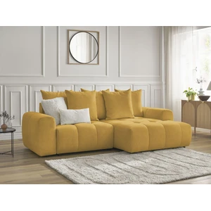Canapé d'angle convertible coffre ROXELANE tissu chiné Bobochic pas cher