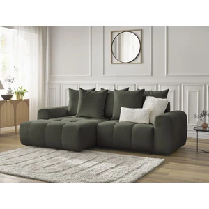 Canapé d'angle convertible coffre ROXELANE tissu chiné Bobochic pas cher