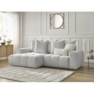 Canapé d'angle convertible coffre ROXELANE tissu chiné Bobochic pas cher