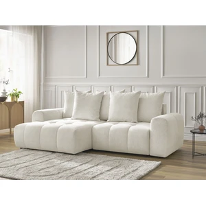 Canapé d'angle convertible coffre ROXELANE tissu chiné Bobochic pas cher