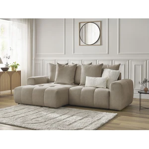 Canapé d'angle convertible coffre ROXELANE tissu chiné Bobochic pas cher