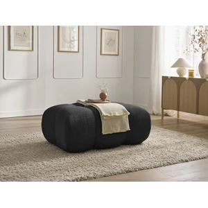 Bobochic pouf ivane tissu texturé noir IVANE pas cher