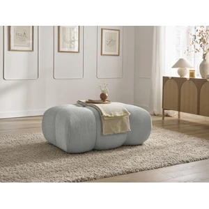 Bobochic pouf ivane tissu texturé gris clair IVANE pas cher
