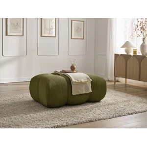 Bobochic pouf ivane tissu texturé vert IVANE