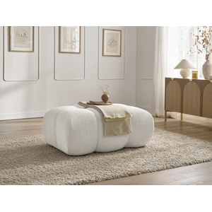 Bobochic pouf ivane tissu texturé blanc IVANE pas cher