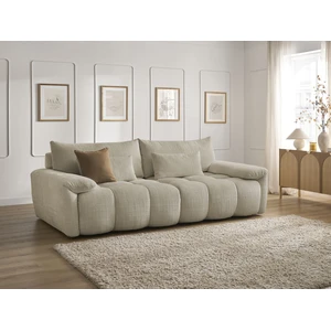 Bobochic canapé droit fixe 3 places ivane tissu texturé beige IVANE pas cher