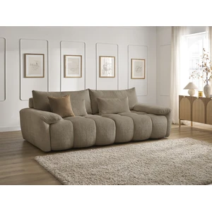 Bobochic canapé droit fixe 3 places ivane tissu texturé marron IVANE pas cher