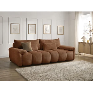Comparateur de prix : Bobochic canapé droit fixe 3 places ivane tissu texturé orange IVANE