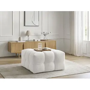 Comparateur de prix : Bobochic pouf cloud tissu bouclette blanc CLOUD
